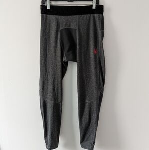 Spyder Active ProWeb Men's Charcoal Gray Stretch Baselayer Tights Leggings Large